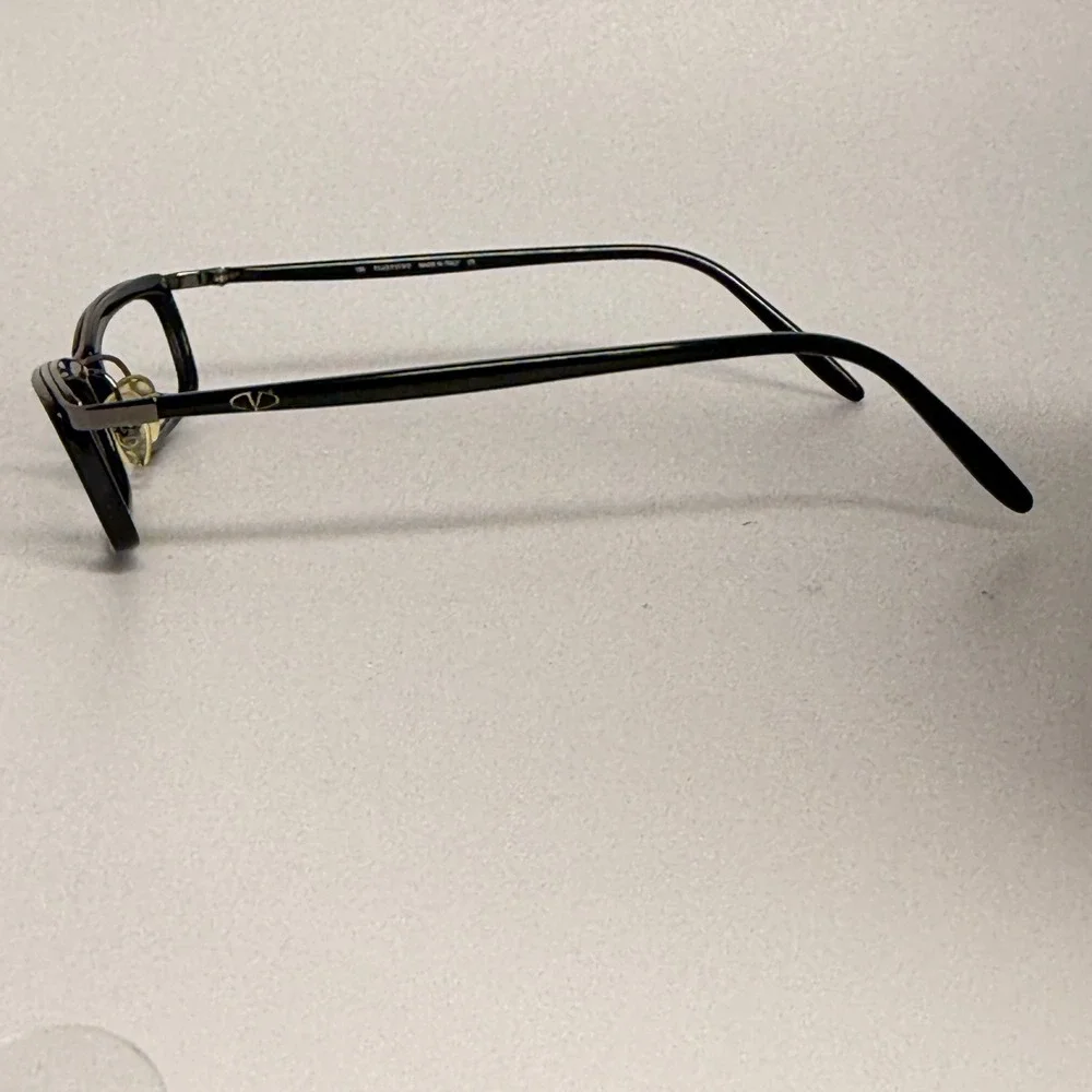 Valentino 5295 04M‎ Black Silver Rectangular Eyeglasses Frames Italy 51-18-130
